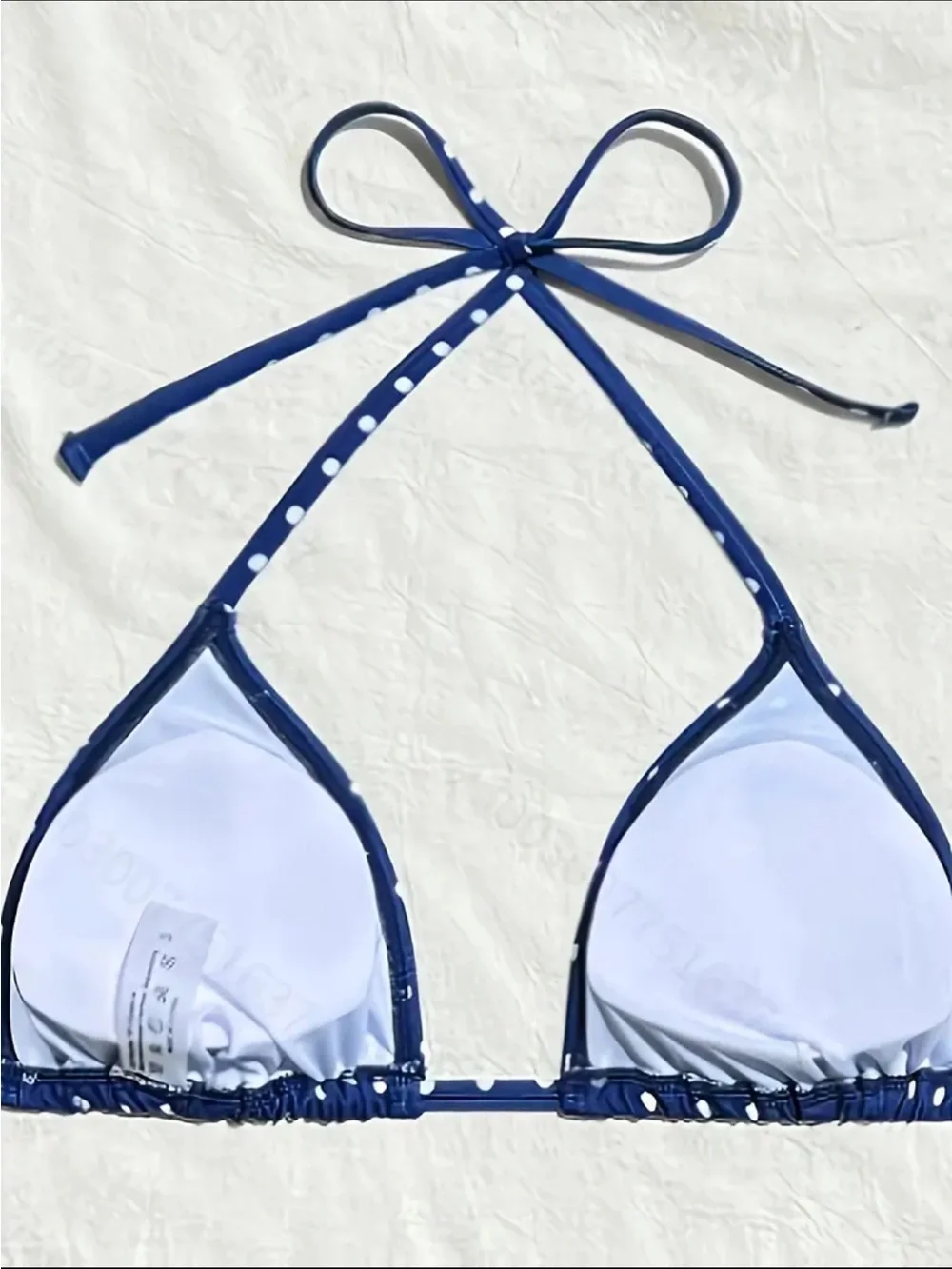 Navy Blue & White, Polka Dot, Bikini Set